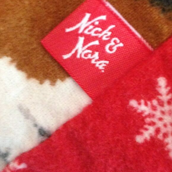 Nick & Nora Flannel Puppy Dog Pajamas Red Small (Note) - Picture 5 of 6